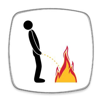 feuer loeschen flammen heiss feuerwehr logo im ste - Viereckiger Kühlschrankmagnet - Weiß - Vorne