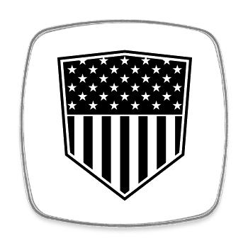 shield emblem emblem usa united states america 3 c - Square fridge magnet - white - Front