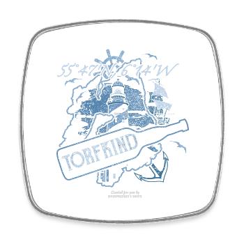 Whisky Spruch Torfkind und Insel Islay - Viereckiger Kühlschrankmagnet - Weiß - Vorne