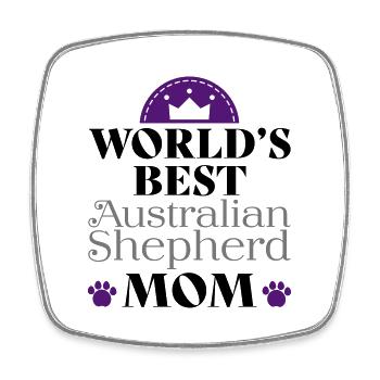Australian Shepherd - Viereckiger Kühlschrankmagnet - Weiß - Vorne