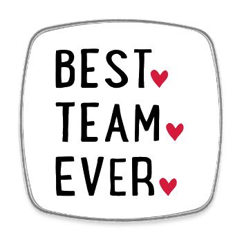 BESTTEAMEVER - Viereckiger Kühlschrankmagnet - Weiß - Vorne