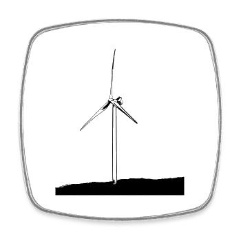windmill - Square fridge magnet - white - Front