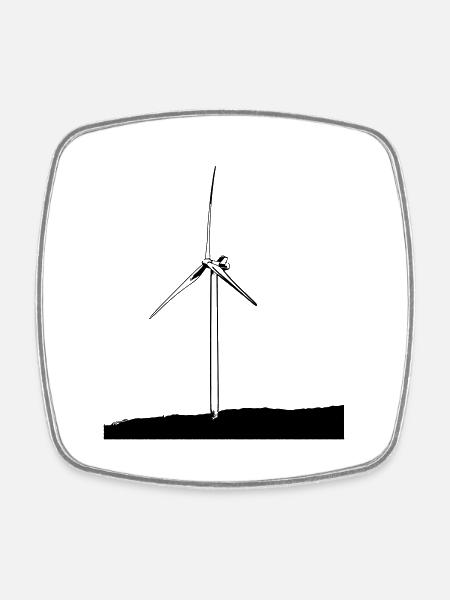 windmill - Square fridge magnet - white
