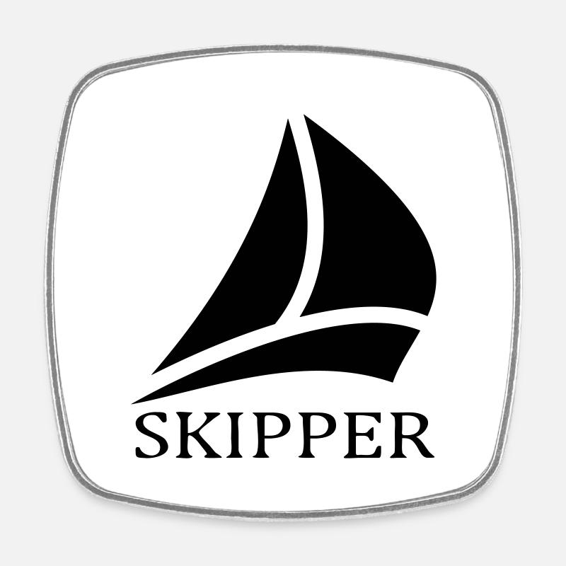 Skipper Sailboat Logo - Square fridge magnet - white