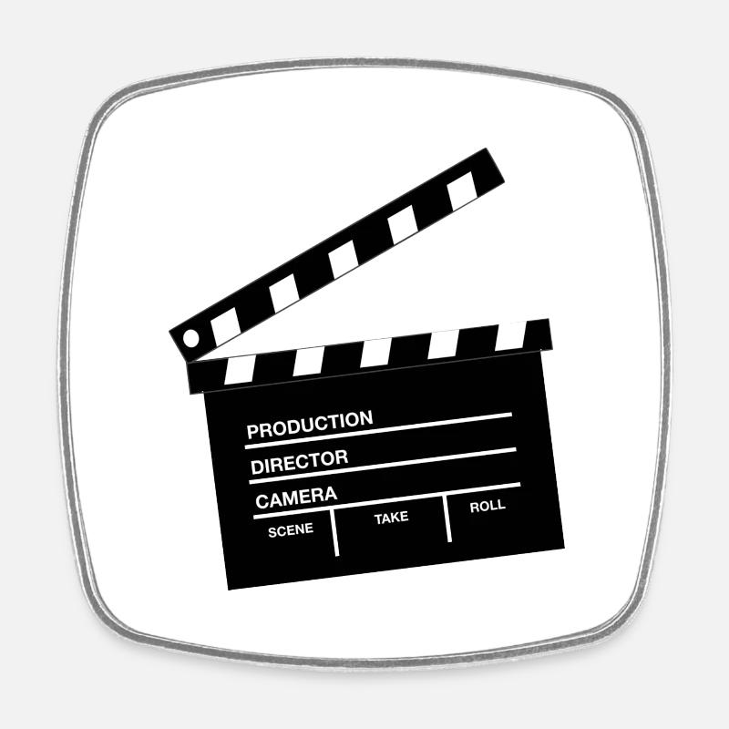 clap de cinema - Magnet carré - blanc