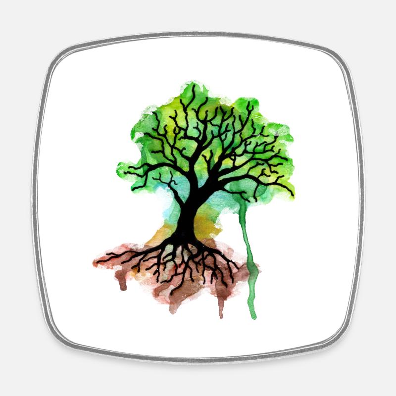 Baum - Viereckiger Kühlschrankmagnet - Weiß