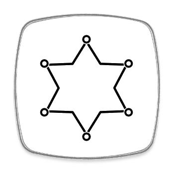 Sheriff Stern Rahmen - Viereckiger Kühlschrankmagnet - Weiß - Vorne