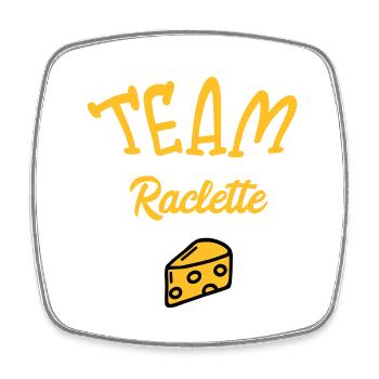 Team Raclette - Magnet carré - blanc - Devant