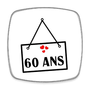 60 YEARS. 60th ANNIVERSARY. ANNIVERSARY 60 YEARS. Ann - Square fridge magnet - white - Front