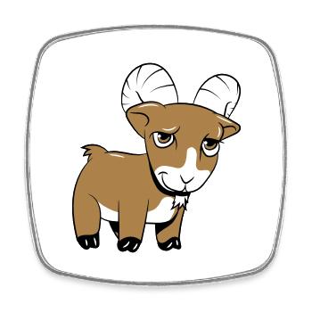 Goat kind lys - Square fridge magnet - white - Front