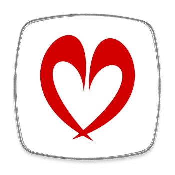 HERZ. HERZ. HEILIGER VALENTINSTAG. HERZ. KÜSSEN. SCHMATZEN. - Viereckiger Kühlschrankmagnet - Weiß - Vorne