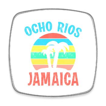 OCHO RIOS JAMAICA Coucher de soleil Caraïbes Jamaïque - Magnet carré - blanc - Devant