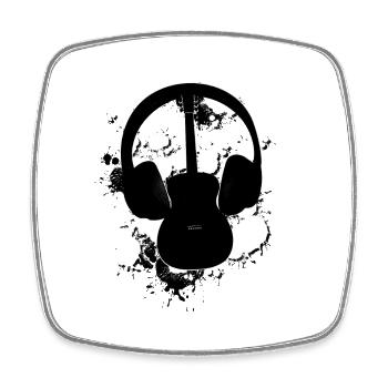 Headphones Guitar - Square fridge magnet - white - Front