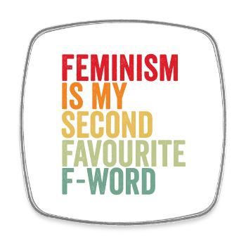 Féminisme féministe sort drôle - Magnet carré - blanc - Devant