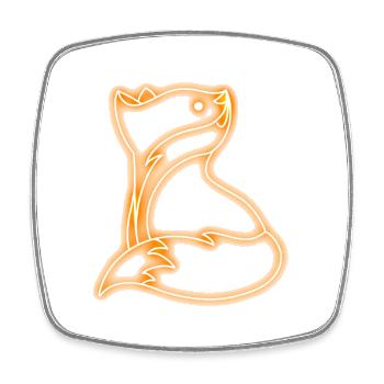 Lamp-Fox - Square fridge magnet - white - Front