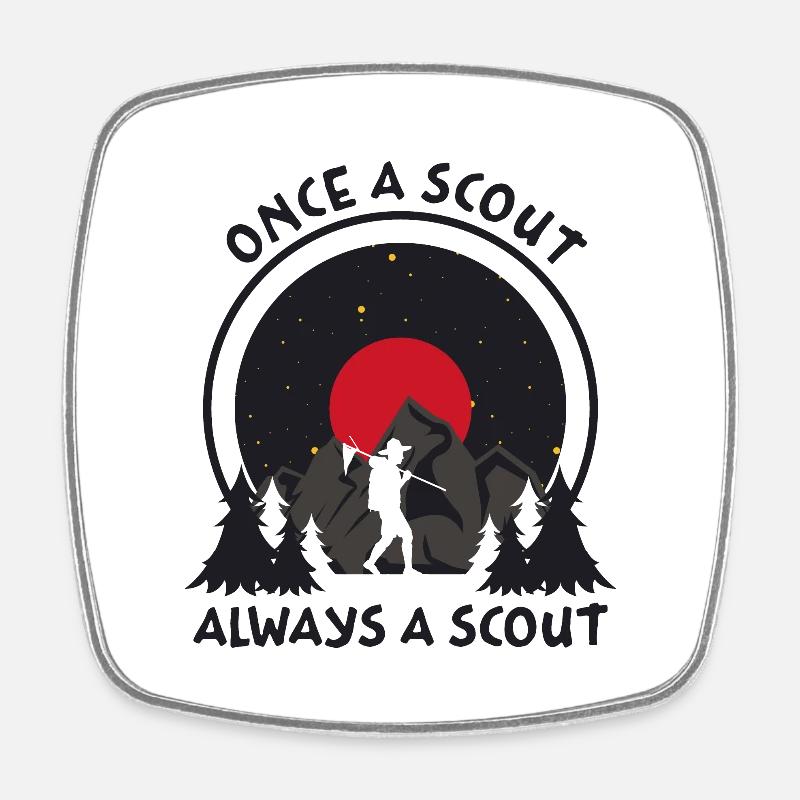 Scout always! - Square fridge magnet - white