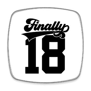 FINALLY 18 VOLLJÄHRIG 18. GEBURTSTAG ENDLICH 18 - Viereckiger Kühlschrankmagnet - Weiß - Vorne