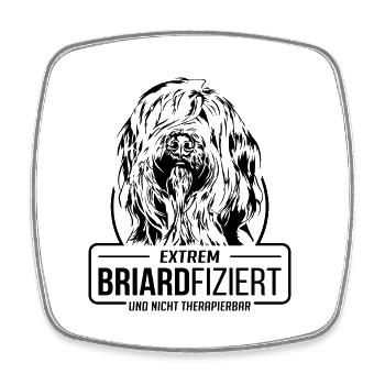 BRIARDFIZIERT Briard Hundespruch Hunde Wilsigns - Viereckiger Kühlschrankmagnet - Weiß - Vorne