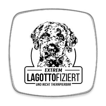 LAGOTTOFIZIERT Lagotto Romagnolo Hunde Wilsigns - Viereckiger Kühlschrankmagnet - Weiß - Vorne
