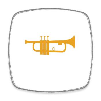 Je Peux Pas J'ai Trompette Instrument De Musique - Magnet carré - blanc - Devant