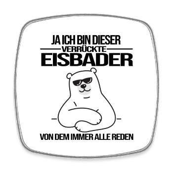 winterbader kälteresistent eisbader eischwimmer -C - Viereckiger Kühlschrankmagnet - Weiß - Vorne