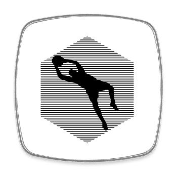 Football Gardien de but Footballeur Enfants - Magnet carré - blanc - Devant