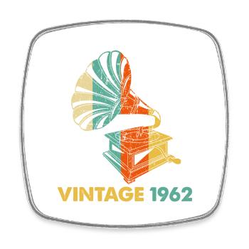 Gramophone vintage 60ème anniversaire 1962 60 ans - Magnet carré - blanc - Devant