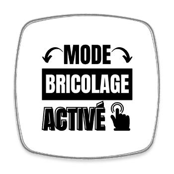 mode bricolage - Magnet carré - blanc - Devant