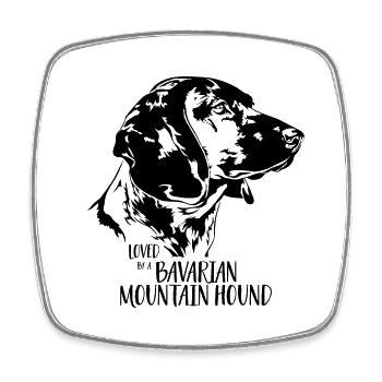 Loved by a BAVARIAN MOUNTAIN HOUND saying Wilsigns - Square fridge magnet - white - Front