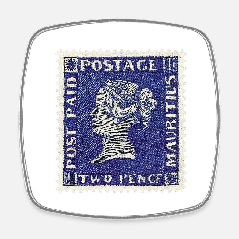 Blaue Mauritius - Viereckiger Kühlschrankmagnet - Weiß