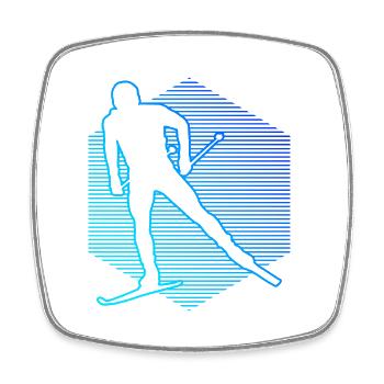 Langlauf Classic Damen Herren Langlauf Langlauf Kl - Viereckiger Kühlschrankmagnet - Weiß - Vorne