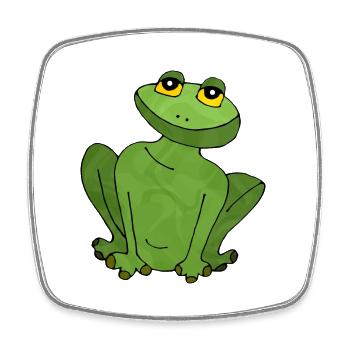 Frog - Square fridge magnet - white - Front