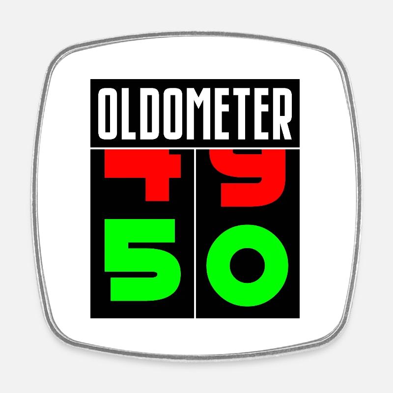 Oldometer 50th Birthday - Square fridge magnet - white