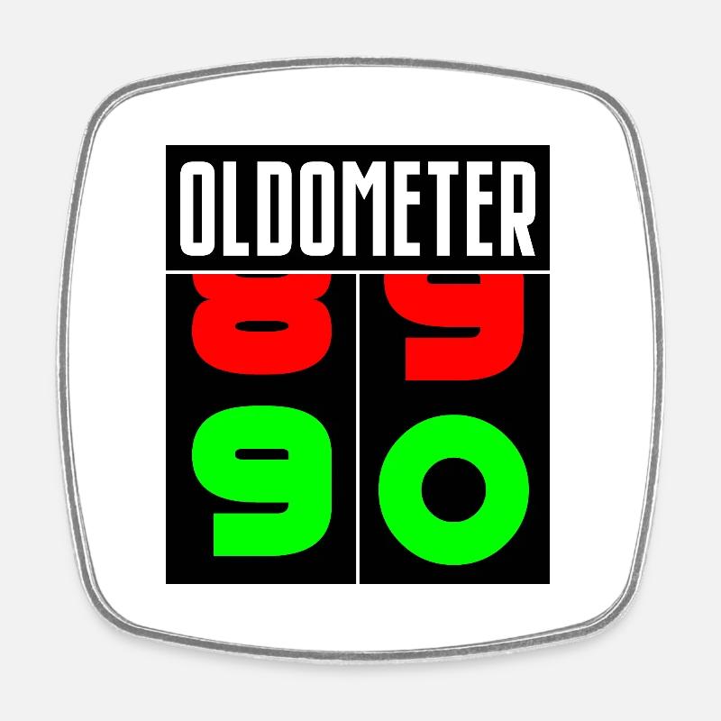 Oldometer 90e anniversaire - Magnet carré - blanc