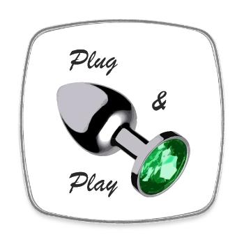 Plug and Play - Square fridge magnet - white - Front