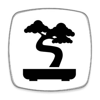 Bonsai icon Symbol - Viereckiger Kühlschrankmagnet - Weiß - Vorne