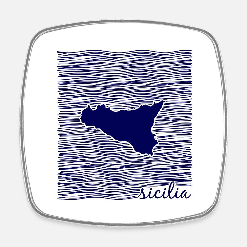Sicily, Italy, Mediterranean - Square fridge magnet - white