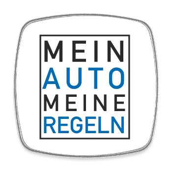 Mein AUTO meine Regeln - Viereckiger Kühlschrankmagnet - Weiß - Vorne