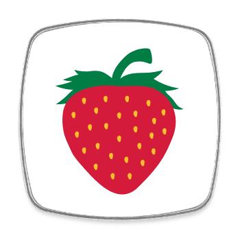 Delicious strawberry design - Square fridge magnet - white - Front