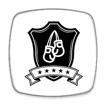 Bouclier de gants de boxe - Magnet carré - blanc - Devant
