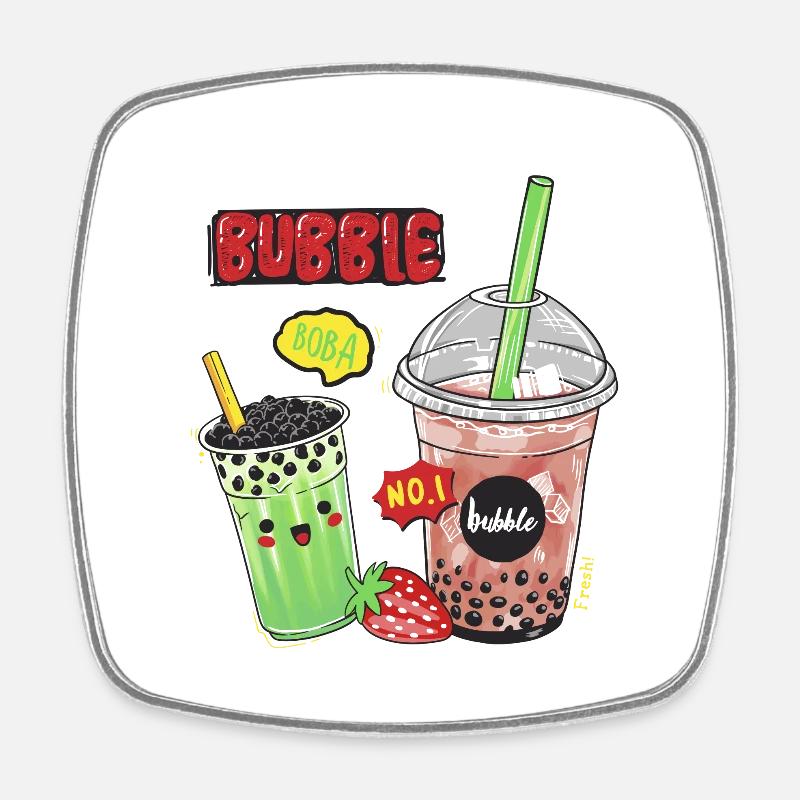 Bubble tee chemises cool ch / at - Magnet carré - blanc