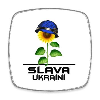 ukraine sonnenblume slava ukraini blau-gelb - Viereckiger Kühlschrankmagnet - Weiß - Vorne