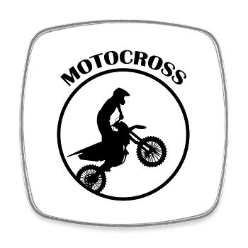 Motocross - Square fridge magnet - white - Front