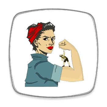 STRONG WOMEN - Square fridge magnet - white - Front