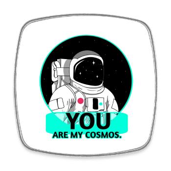 Cosmos - Astronaute - Magnet carré - blanc - Devant