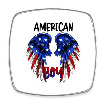 American Boy - Square fridge magnet - white - Front