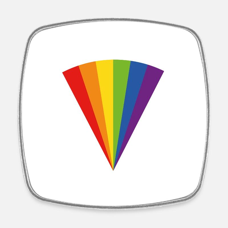 Pride Flag Fan - Square fridge magnet - white