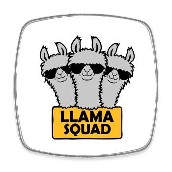 Llama Squad Team Design - Square fridge magnet - white - Front