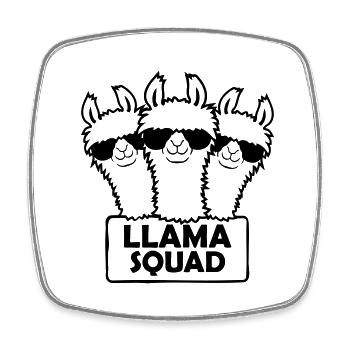 Conception d’équipe Llama Squad - Magnet carré - blanc - Devant