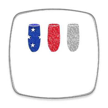 American - Square fridge magnet - white - Front